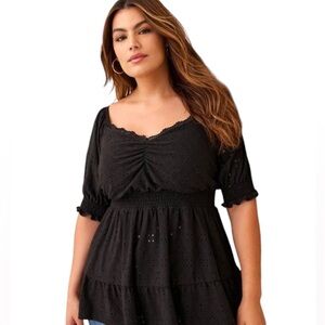Torrid Eyelet Sweetheart Top